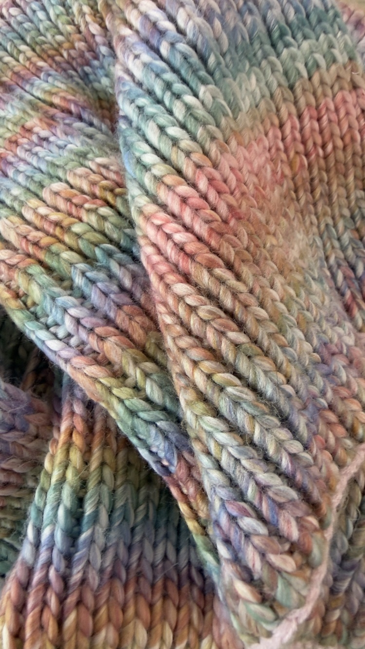 Handmade Pastel Multicolor  Afghan Soft Knit scarf 30x34